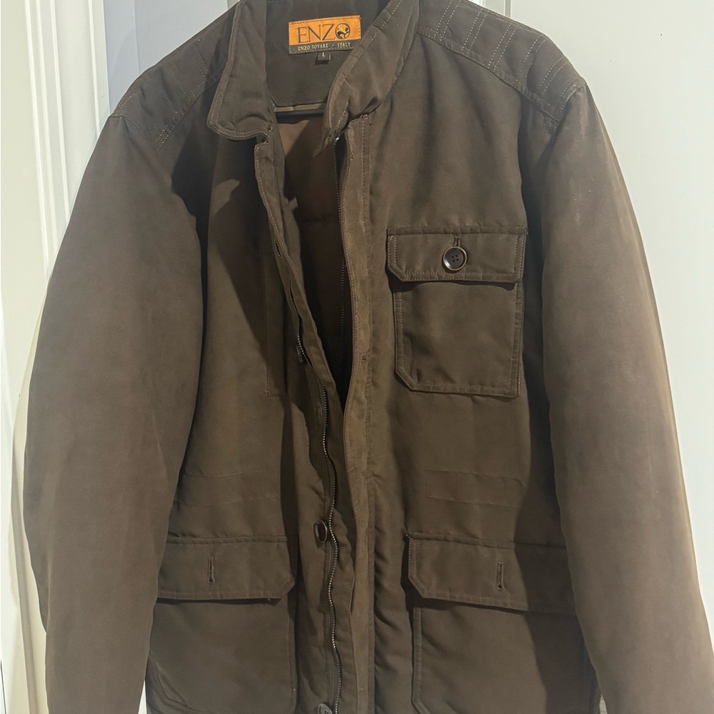 Enzo Angiolini Brown Military Field Jacket